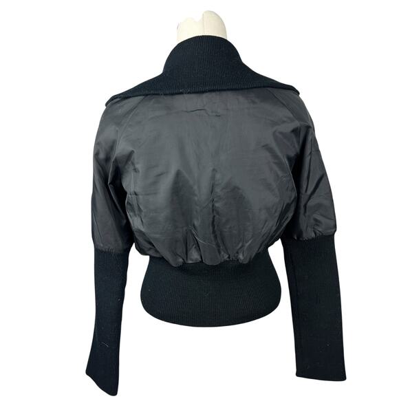 Killa by Miss Sixty Black Nylon 90s Cropped Collared Front Zip Jacket M - Picture 2 of 8